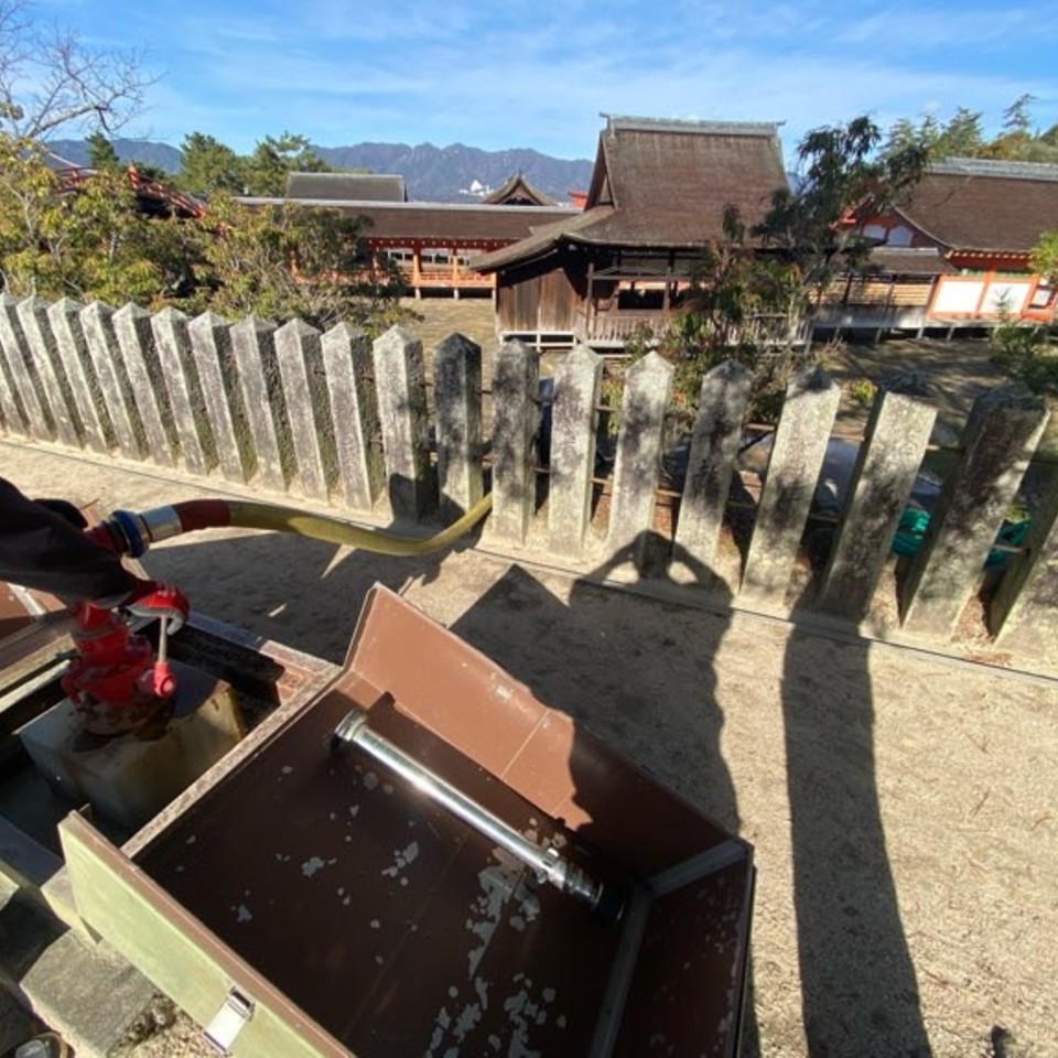 放水銃放水テストの画像